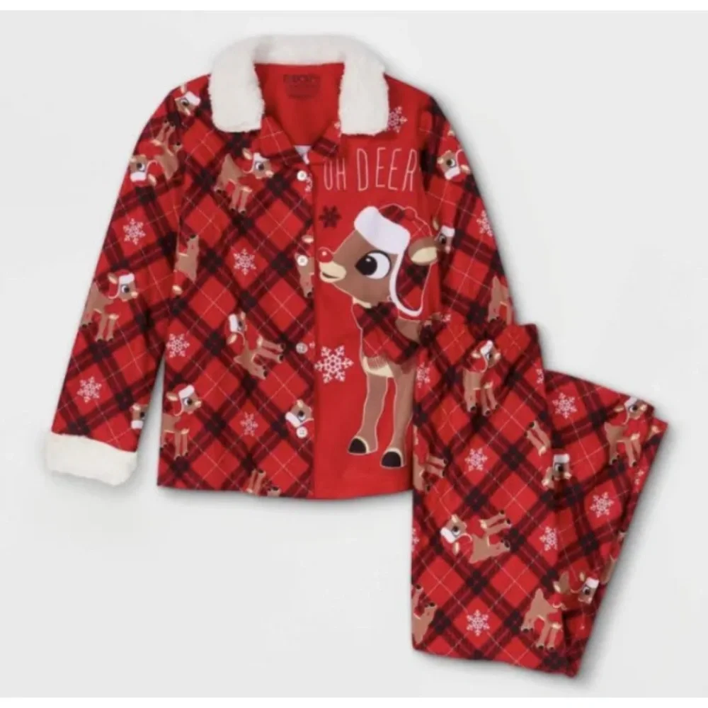 Rudolph The Red Nosed Reindeer 2pc Pajamas PJS Small 6/6x Licensed Christmas New